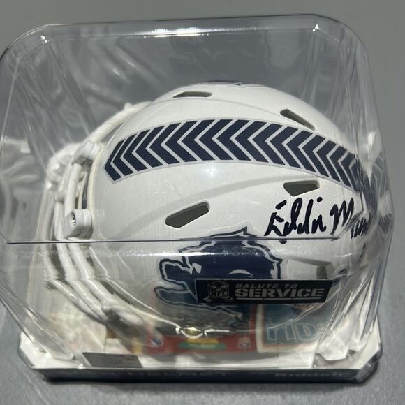 Detroit Lions “Salute to Service” Mini Helmet + 3 Autographed Cards - Picture 3 of 7